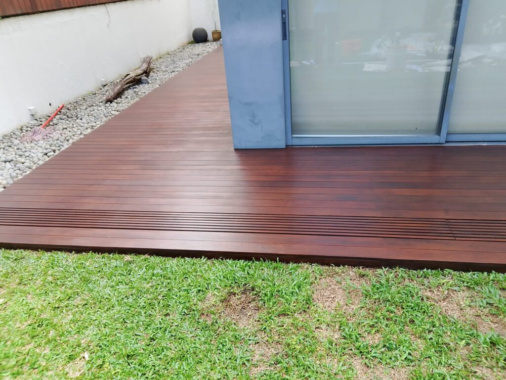 Outdoor timber deck restoration